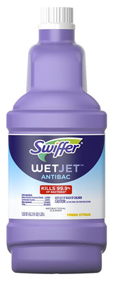Swiffer WetJet 56592 Anti-Bacterial Solution Refill, 1.25 L Bottle, Liquid, Fresh Citrus, Clear